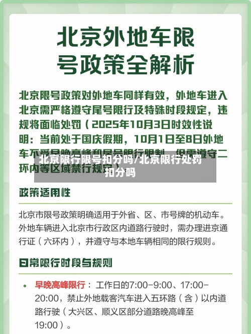 北京限行限号扣分吗/北京限行处罚扣分吗-第1张图片