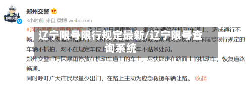 辽宁限号限行规定最新/辽宁限号查询系统-第1张图片