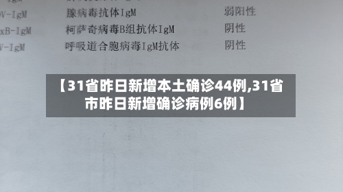 【31省昨日新增本土确诊44例,31省市昨日新增确诊病例6例】-第1张图片