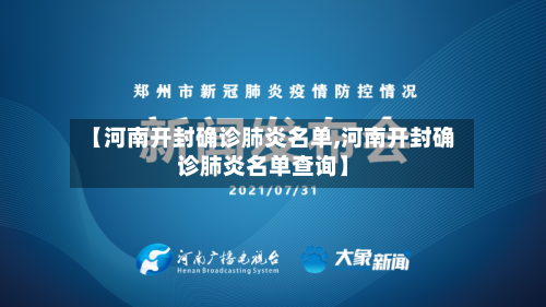 【河南开封确诊肺炎名单,河南开封确诊肺炎名单查询】-第2张图片